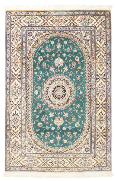  Nain 6La Habibian Teppe 120X185 Ekte Orientalsk Håndknyttet Lys Grå/Hvit/Creme (Ull/Silke, Persia/Iran)