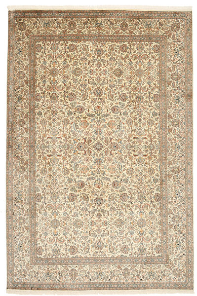  Kashmir Ren Silke Teppe 184X276 Ekte Orientalsk Håndknyttet Lysbrun/Mørk Beige (Silke, India)