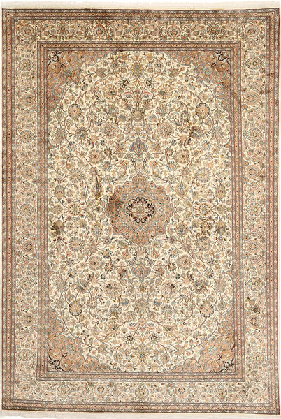  Kashmir Ren Silke Teppe 192X283 Ekte Orientalsk Håndknyttet Lysbrun/Brun (Silke, India)