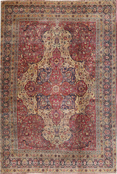  Mashad Teppe 360X495 Ekte Orientalsk Håndknyttet Mørk Rød/Mørk Brun Stort (Ull, Persia/Iran)