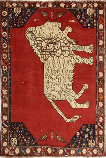  Ghashghai Teppe 149X224 Ekte Orientalsk Håndknyttet Rust/Mørk Rød (Ull, Persia/Iran)
