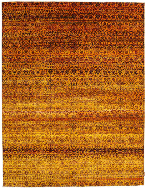  Sari Ren Silke Teppe 237X306 Ekte Moderne Håndknyttet Mørk Rød/Rust (Silke, India)