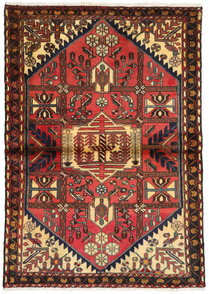  Afshar/Sirjan Teppe 107X150 Ekte Orientalsk Håndknyttet Brun/Rød (Ull, )