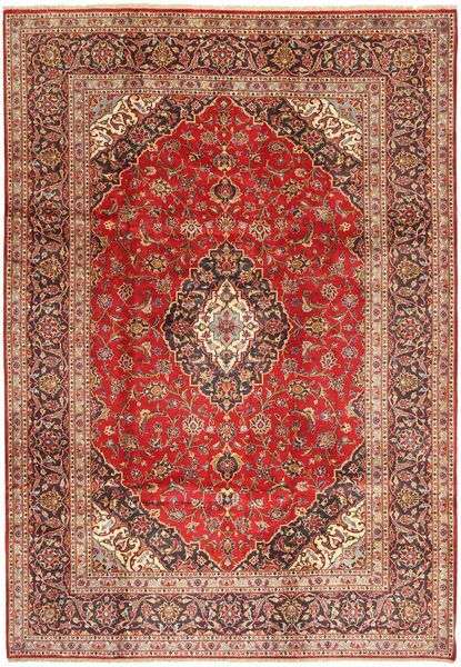  Keshan Teppe 209X300 Ekte Orientalsk Håndknyttet Mørk Rød/Mørk Brun (Ull, Persia/Iran)