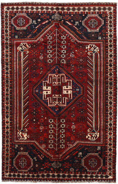  Shiraz Teppe 159X243 Ekte Orientalsk Håndknyttet Mørk Rød/Rød (Ull, )