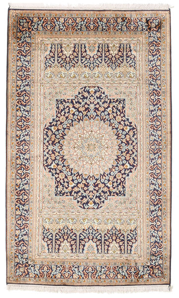  Kashmir Ren Silke Teppe 94X156 Ekte Orientalsk Håndknyttet Beige, Lysegrå (Silke, )