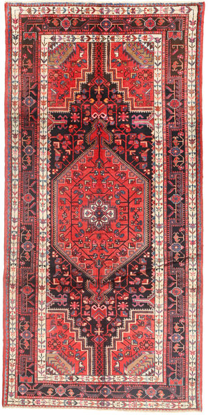  Nahavand Teppe 154X310 Ekte Orientalsk Håndknyttet Teppeløpere Rød/Beige (Ull, )