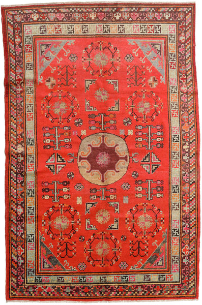  Samarkand Vintage Teppe 161X250 Ekte Orientalsk Håndknyttet Rust/Mørk Rød (Ull, Kina)