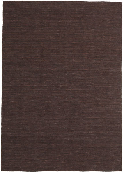  Kelim Loom - Mørk Brun Teppe 160X230 Ekte Moderne Håndvevd Mørk Brun (Ull, India)