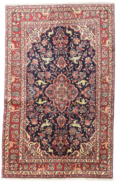  Hamadan Shahrbaf Teppe 130X208 Ekte Orientalsk Håndknyttet Mørk Grå/Beige (Ull, Persia/Iran)