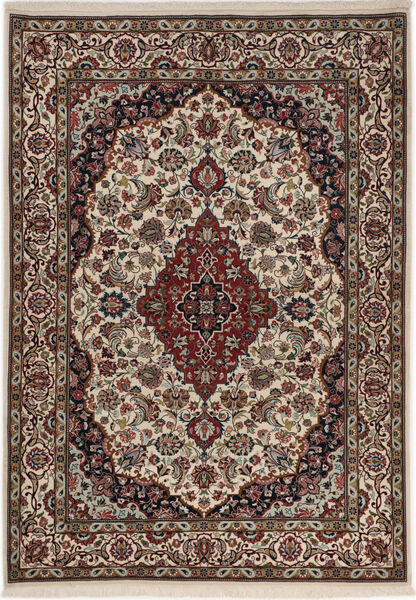  Ilam Sherkat Farsh Silke Teppe 100X145 Ekte Orientalsk Håndknyttet Mørk Brun/Lys Grå ( Persia/Iran)