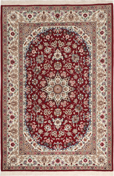  108X164 Isfahan Silkerenning Teppe Teppe Oransje/Beige Persia/Iran 