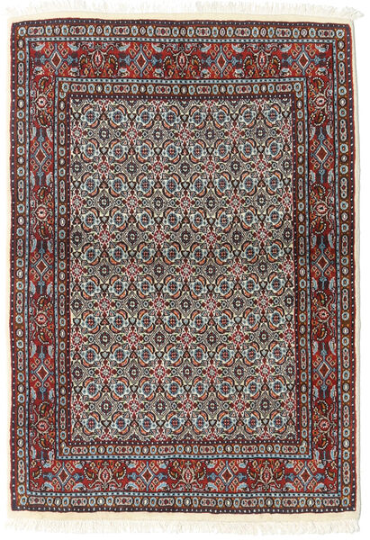  Moud Teppe 85X140 Ekte Orientalsk Håndknyttet Mørk Brun/Mørk Grå ( Persia/Iran)