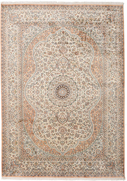  Kashmir Ren Silke Teppe 173X243 Ekte Orientalsk Håndknyttet Lys Grå/Lysbrun (Silke, India)