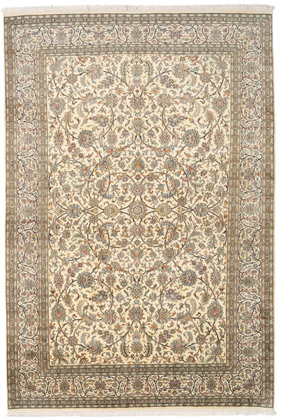  Kashmir Ren Silke Teppe 166X245 Ekte Orientalsk Håndknyttet Lysbrun/Mørk Beige (Silke, India)