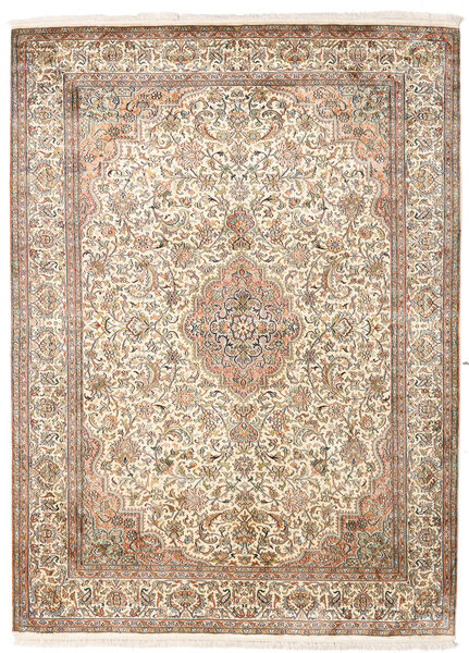  Kashmir Ren Silke Teppe 160X217 Ekte Orientalsk Håndknyttet Beige/Oransje (Silke, )