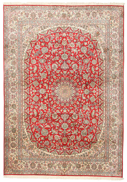  Kashmir Ren Silke Teppe 153X219 Ekte Orientalsk Håndknyttet Rust/Mørk Rød (Silke, India)