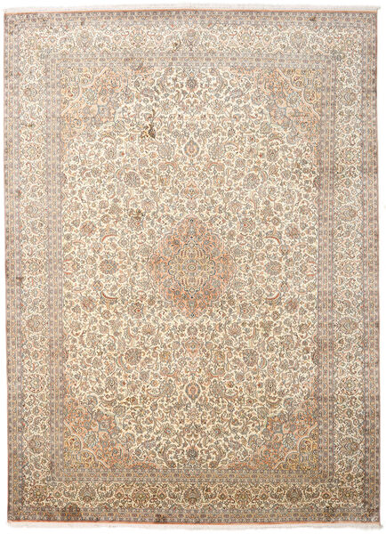  Kashmir Ren Silke Teppe 247X341 Ekte Orientalsk Håndknyttet Lysbrun/Beige (Silke, India)