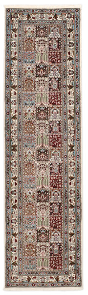  Moud Sherkat Farsh Teppe 80X300 Ekte Orientalsk Håndknyttet Teppeløpere Mørk Rød/Mørk Brun ( Persia/Iran)