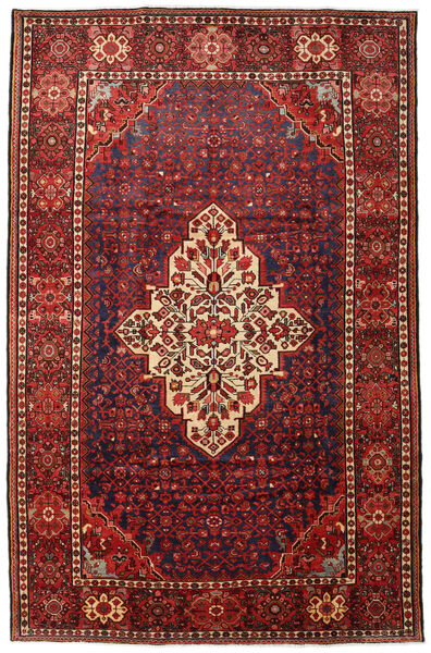  Hosseinabad Teppe 215X330 Ekte Orientalsk Håndknyttet Mørk Rød/Svart (Ull, Persia/Iran)