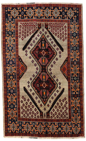  Ghashghai Teppe 151X246 Ekte Orientalsk Håndknyttet Mørk Brun/Lysbrun/Mørk Rød (Ull, Persia/Iran)