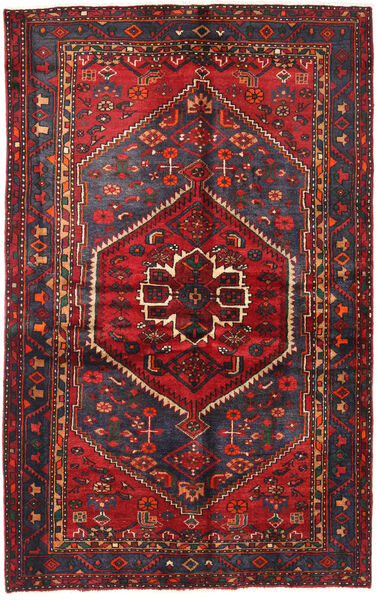  Hamadan Teppe 130X208 Ekte Orientalsk Håndknyttet Mørk Rød/Svart (Ull, Persia/Iran)