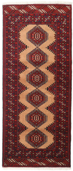  Turkaman Teppe 85X201 Ekte Orientalsk Håndknyttet Teppeløpere Mørk Rød/Rød (Ull, )