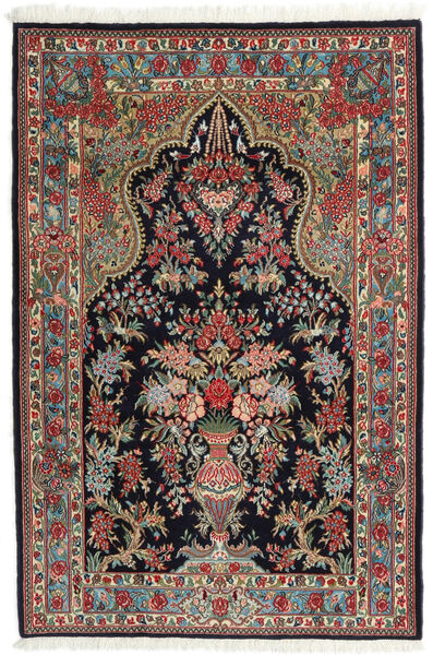  Ghom Kork/Silke Teppe 104X157 Ekte Orientalsk Håndknyttet Mørk Blå/Mørk Rød (Ull/Silke, Persia/Iran)