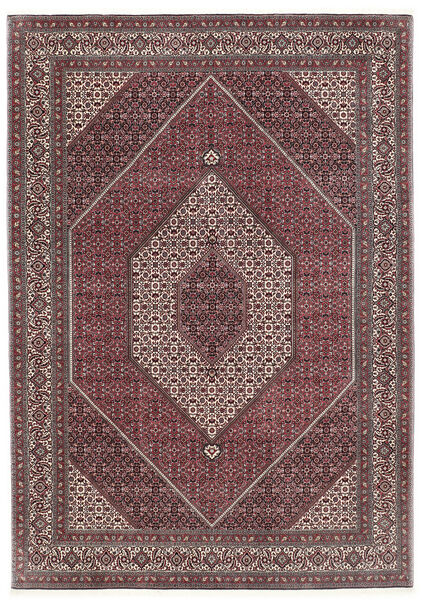  Persisk Bidjar Med Silke Teppe Teppe 211X299 Rød/Brun ( Persia/Iran)
