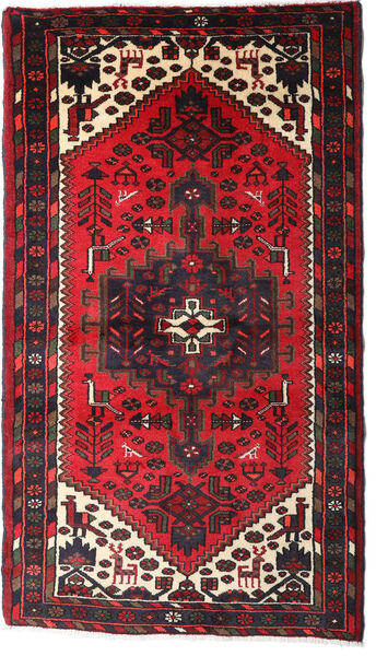  Hamadan Teppe 100X175 Ekte Orientalsk Håndknyttet Mørk Rød/Rød (Ull, )