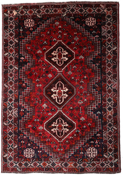  Shiraz Teppe 185X265 Ekte Orientalsk Håndknyttet Mørk Rød/Mørk Brun (Ull, Persia/Iran)