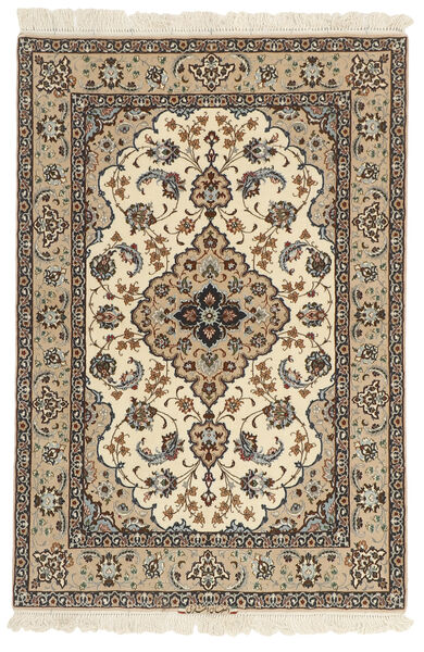 Ekte Teppe Isfahan Silkerenning Teppe 112X166 Beige/Oransje ( Persia/Iran)