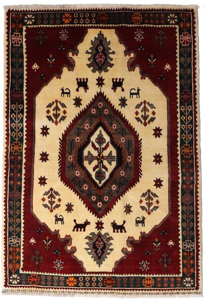  Ghashghai Teppe 127X183 Ekte Orientalsk Håndknyttet Mørk Brun/Mørk Rød (Ull, Persia/Iran)