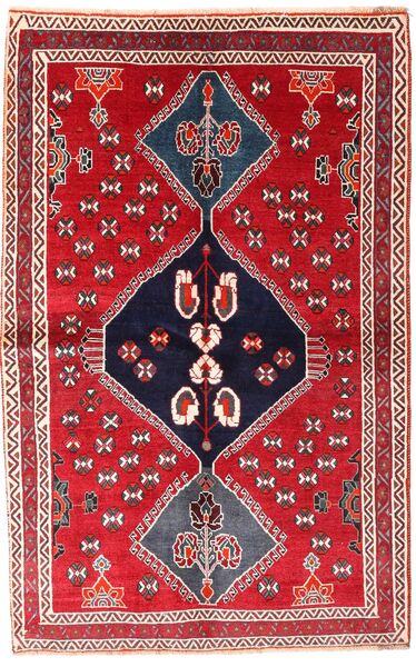  Ghashghai Teppe 136X214 Ekte Orientalsk Håndknyttet Rød/Mørk Lilla (Ull, Persia/Iran)