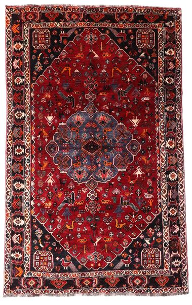  Ghashghai Teppe 158X253 Ekte Orientalsk Håndknyttet Mørk Rød/Lyserosa (Ull, Persia/Iran)
