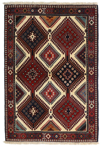  Yalameh Teppe 104X152 Ekte Orientalsk Håndknyttet Mørk Rød/Mørk Grå (Ull, Persia/Iran)
