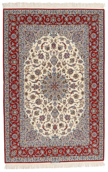  Isfahan Silkerenning Signert Entashari Teppe 161X241 Ekte Orientalsk Håndknyttet Lys Grå/Mørk Brun ( Persia/Iran)