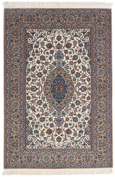 Persisk Isfahan Silkerenning Signert Sanai Dust Teppe 152X225 Grå/Beige 