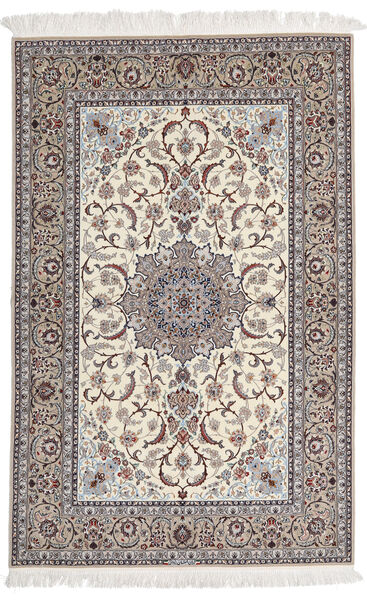  Isfahan Silkerenning Signert Yazdani Teppe 157X228 Ekte Orientalsk Håndknyttet Lys Grå/Beige ( Persia/Iran)