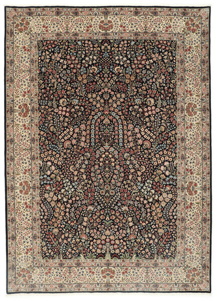  Kerman Lavar Teppe 250X348 Ekte Orientalsk Håndknyttet Lysbrun/Svart Stort (Ull/Silke, Persia/Iran)