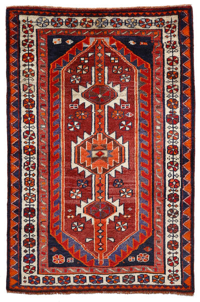  Shiraz Teppe 127X193 Ekte Orientalsk Håndknyttet Mørk Lilla/Mørk Rød (Ull, Persia/Iran)