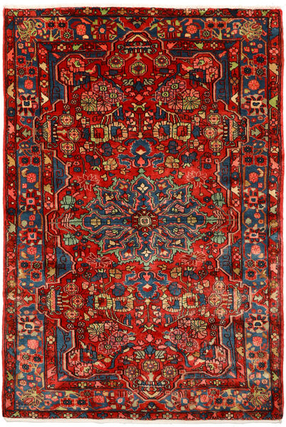  Nahavand Old Teppe 155X230 Ekte Orientalsk Håndknyttet Mørk Rød/Rust (Ull, Persia/Iran)