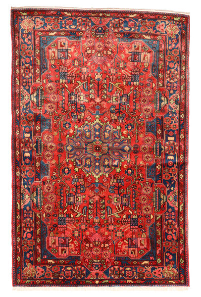  Nahavand Old Teppe 158X245 Ekte Orientalsk Håndknyttet Mørk Rød/Rød (Ull, Persia/Iran)