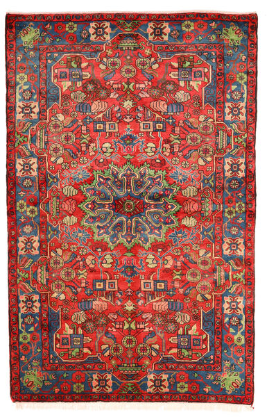  Nahavand Old Teppe 155X241 Ekte Orientalsk Håndknyttet Mørk Rød/Rust (Ull, Persia/Iran)