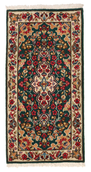  Kerman Teppe 58X117 Ekte Orientalsk Håndknyttet Mørk Grønn/Mørk Rød (Ull, Persia/Iran)