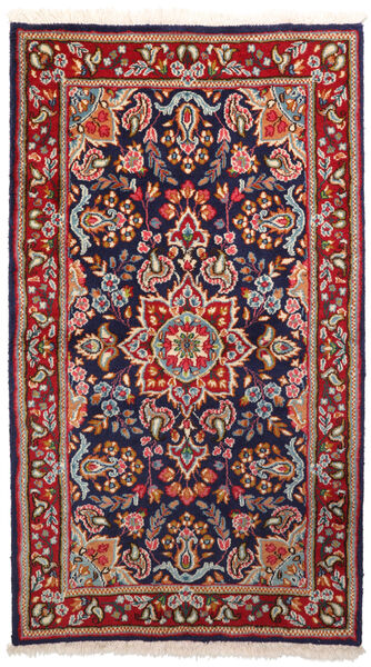  Kerman Teppe 89X161 Ekte Orientalsk Håndknyttet Mørk Rød/Mørk Blå (Ull, Persia/Iran)