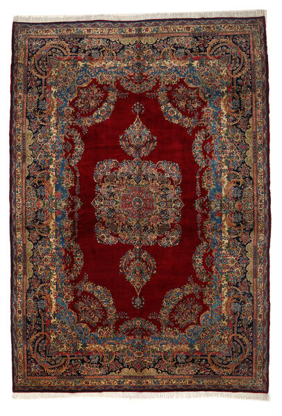  Kerman Ca. 1980 Teppe 345X505 Ekte Orientalsk Håndknyttet Mørk Rød/Mørk Brun Stort (Ull, Persia/Iran)