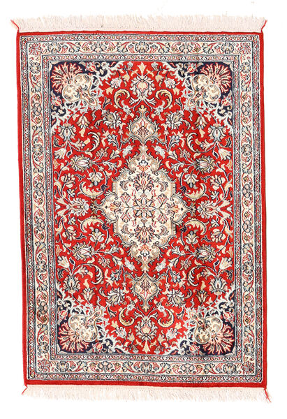  Kashmir Ren Silke Teppe 64X93 Ekte Orientalsk Håndknyttet Rød/Beige (Silke, )