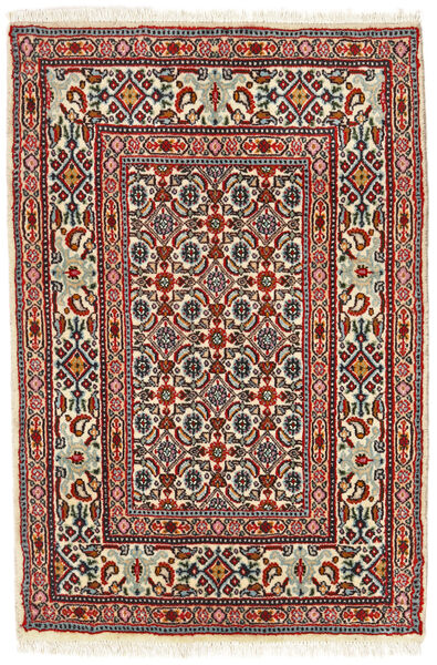  Moud Teppe 60X90 Ekte Orientalsk Håndknyttet Mørk Rød/Mørk Brun ( Persia/Iran)