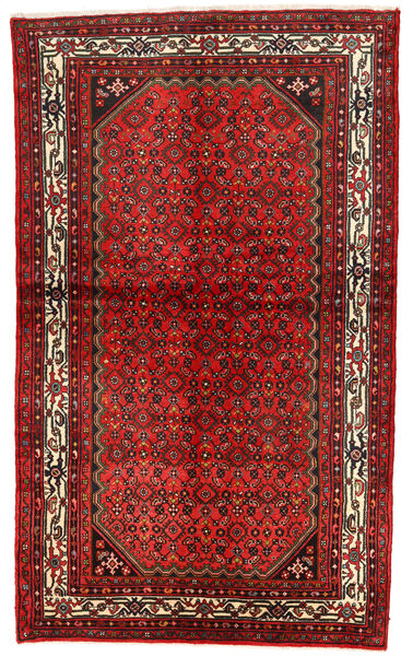  Hosseinabad Teppe 132X220 Ekte Orientalsk Håndknyttet Rød, Brun (Ull, Persia/Iran)